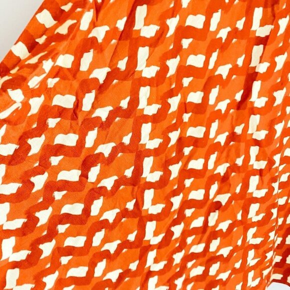 Zara Geometric Print Beaded Waistline A line Linen Maxi Skirt XS - Picture 3 of 5